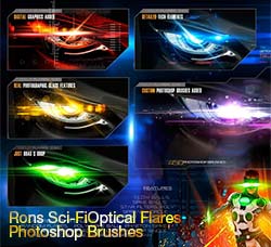 极品PS笔刷－科技元素与光效(含高质量的PNG和PSD文件)：Rons Sci-Fi Optical Flares P
